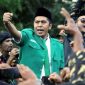 Ketua PW Ansor Jatim, Musaffa Safril di sela kegiatan Apel Akbar memperingati Hari Kesaktian Pancasila di area parkir timur GOR Sidoarjo (Foto: dok. PW GP Ansor Jatim).